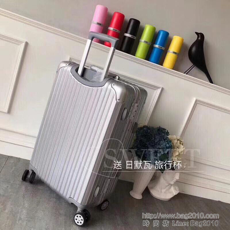 RIMOWA日默瓦 經典款拉杆箱 pc配鋁鎂合金邊框 代工廠生產 靜音萬向輪 無極拉杆拉箱  xbt1075